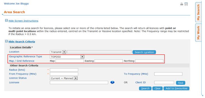 Grid Reference search - click to view full size Grid Reference search