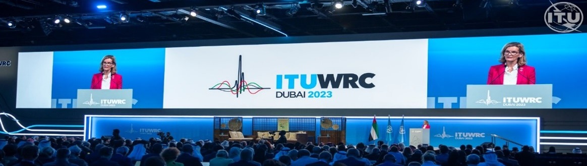 Photograph from the WRC-23 plenary session in Dubai..